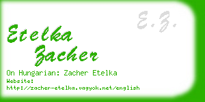 etelka zacher business card